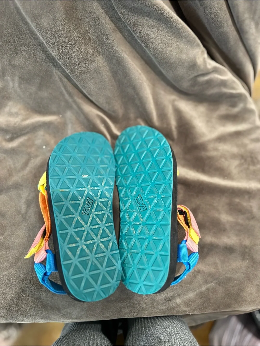 Teva Kids Rainbow Strap Sandals — Blue, Pink, Yellow, Orange - Picture 7 of 8